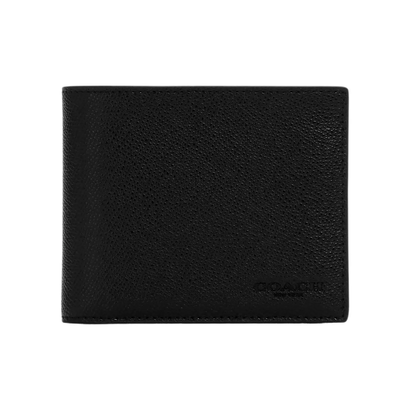 COACH Крестообразный текстура кожа кошелек мини мужской черный