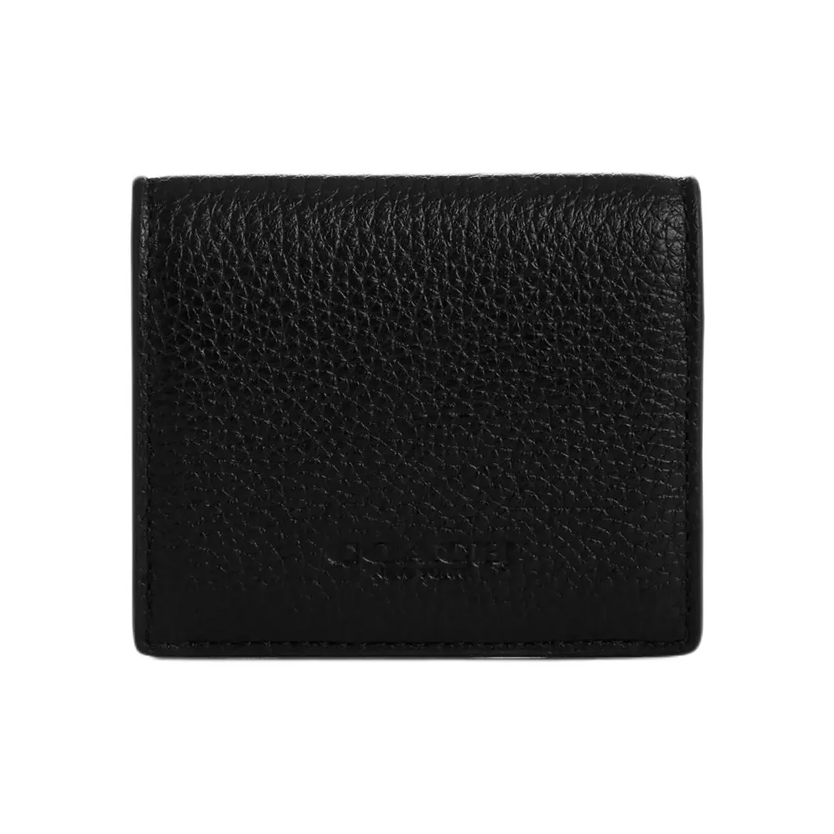 COACH High Quality Pebbled Leather Coin Purse Mini Men's Black