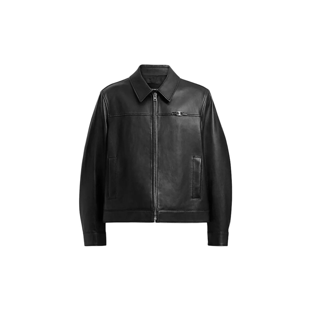 COACH FW24 Leather Jacket Men's Black