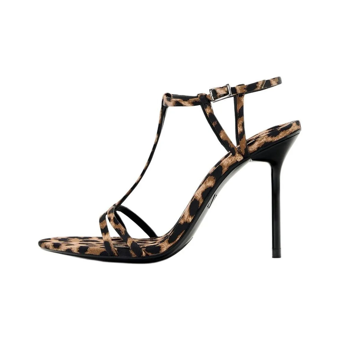 ZARA One Strap Sandals 9.8CM Women's Leopard Print