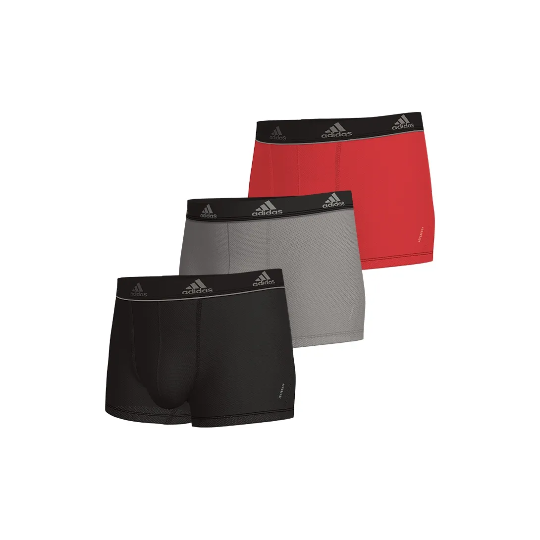 Adidas 3 упаковки Лесной Серый + POPPY Красный + Черный мужские боксер-шорты