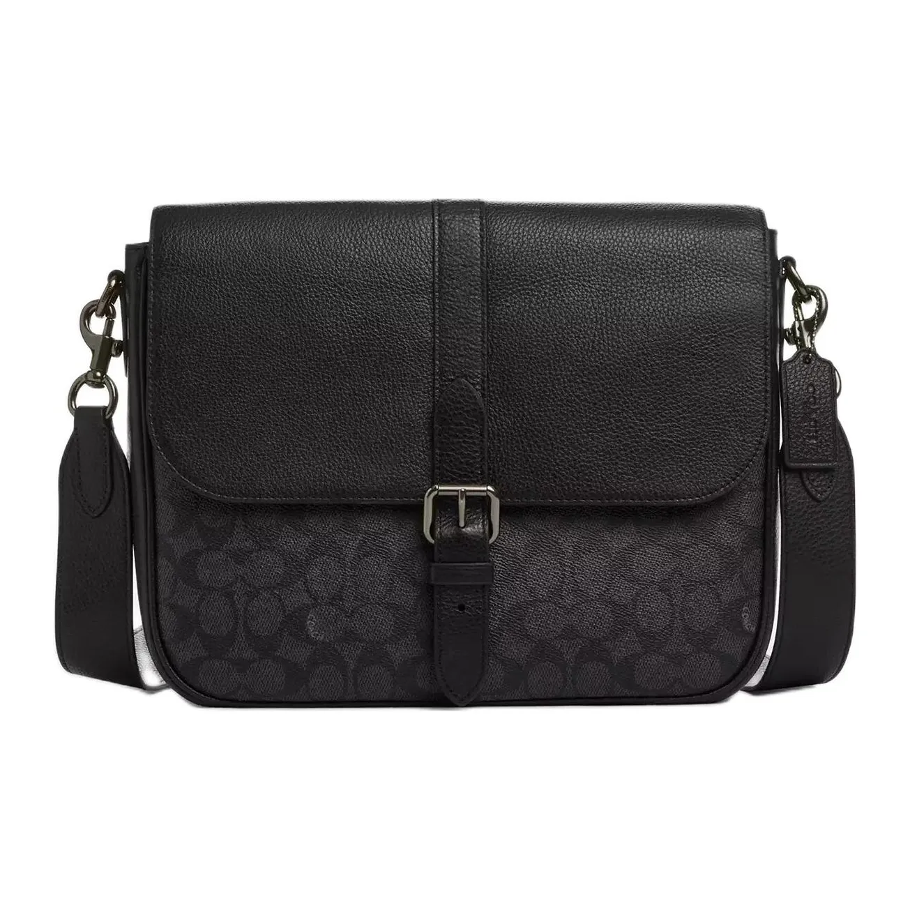 COACH WARNER Покрытый холст Сумка через плечо Большая Мужская Угольный Черный