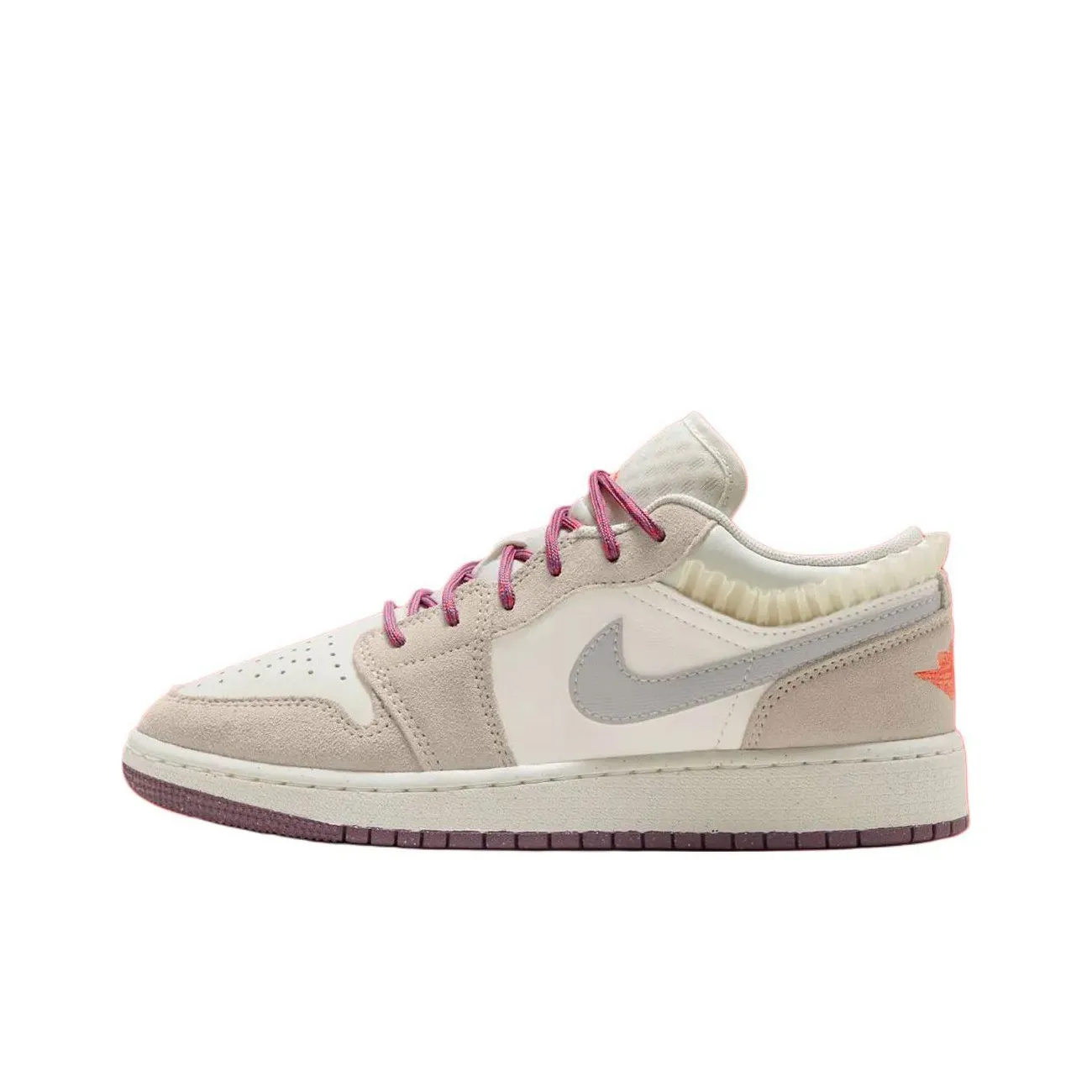 Jordan Air Jordan 1 LOW Anti Slip Wear Resistant Low Top Kids' Skateboarding Shoes Sail White Unisex