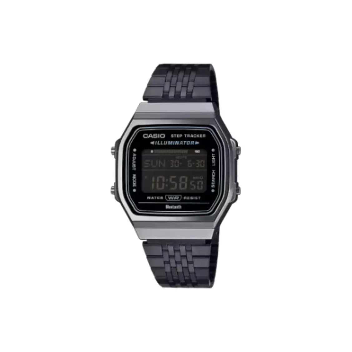 CASIO Кварцевый механизм ремешок из нержавеющей стали мужские часы черный циферблат