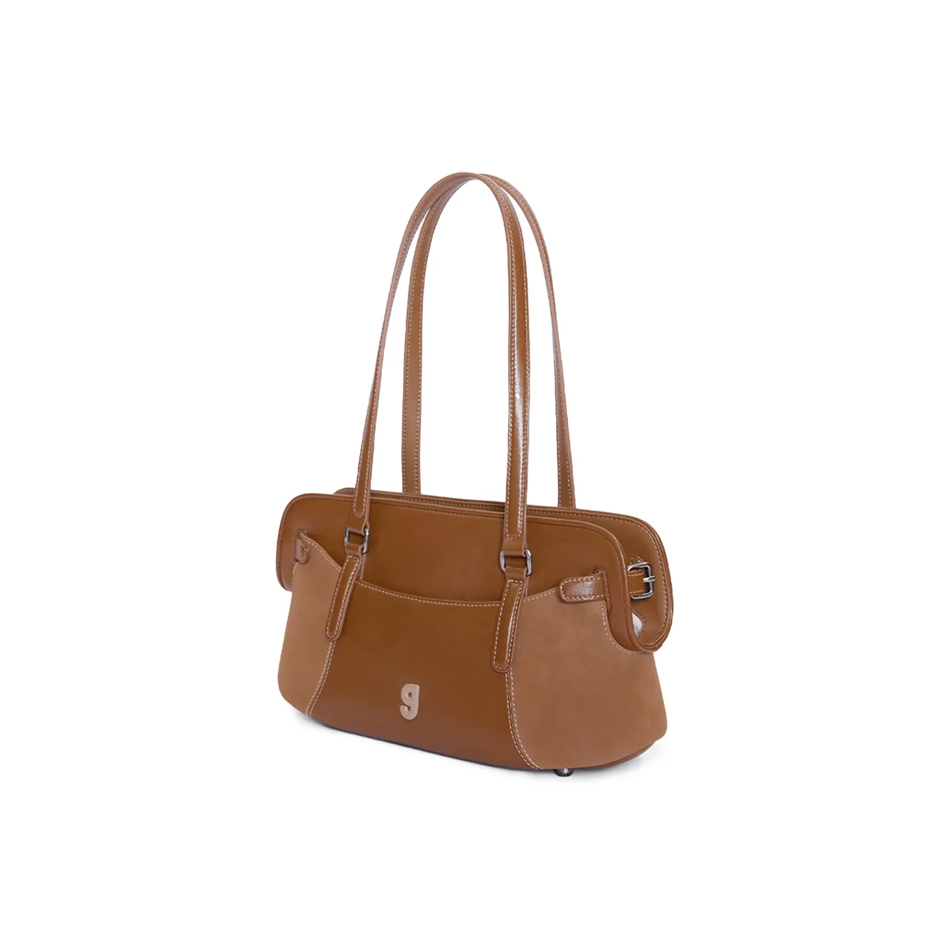 KUNOGIGI Top Grain Cow Leather Handbag, Shoulder Bag Regular Women's Brown/Black