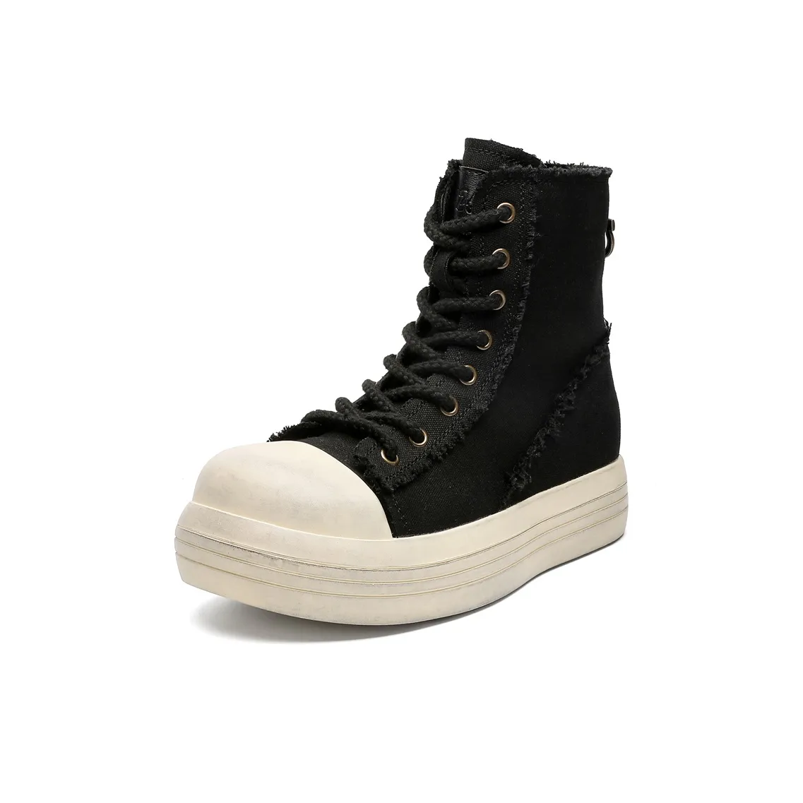 PLO CART Canvas Shoes Men's High Top White/Black
