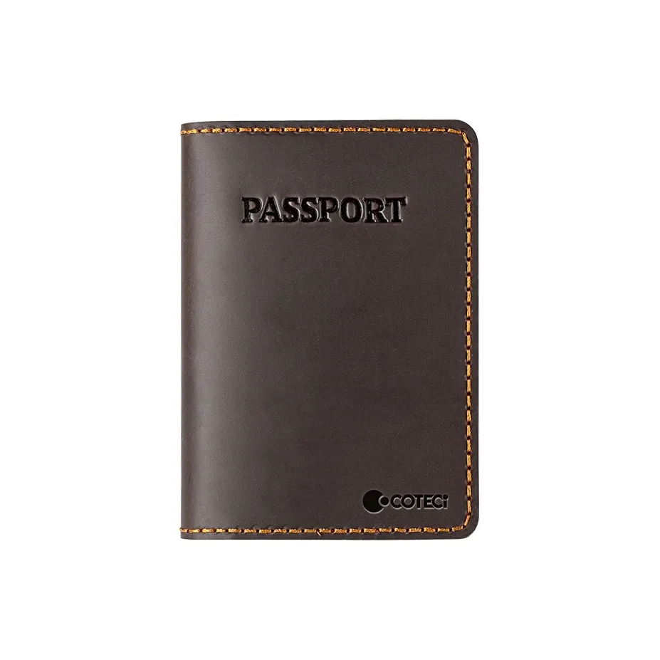 COTECi Доска для паспорта из натуральной коровьей кожи стандартная унисекс кофейный