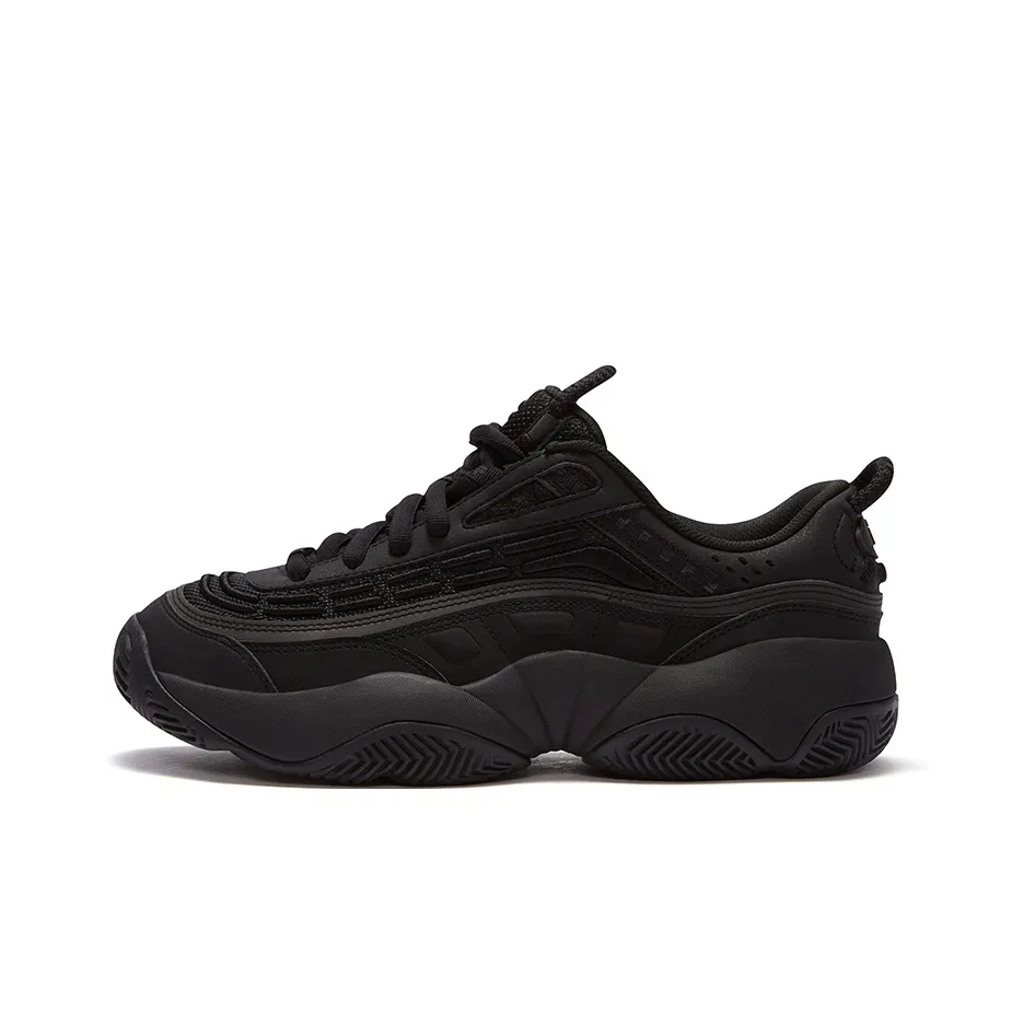 FILA FUSION Flame Shoes Low Top Vintage Basketball Shoes Men's Black