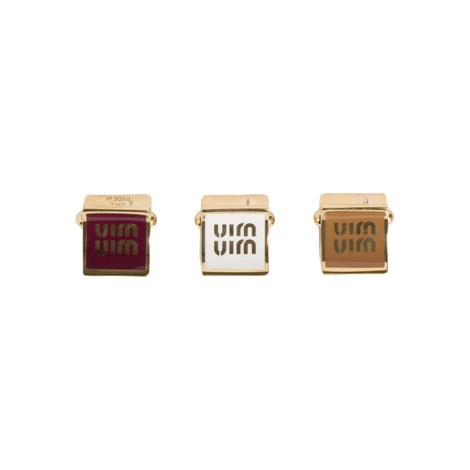 MIU MIU Metal Hair Clips Women's White/Caramel/Amaranth