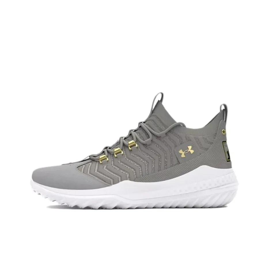 Under Armour Anti Slip Wear Resistant Low Top Training Shoes Men's Gray Gold