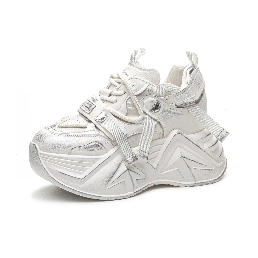 Shoe Cabinet Floral Language Low-Top Chunky Sneakers Women's