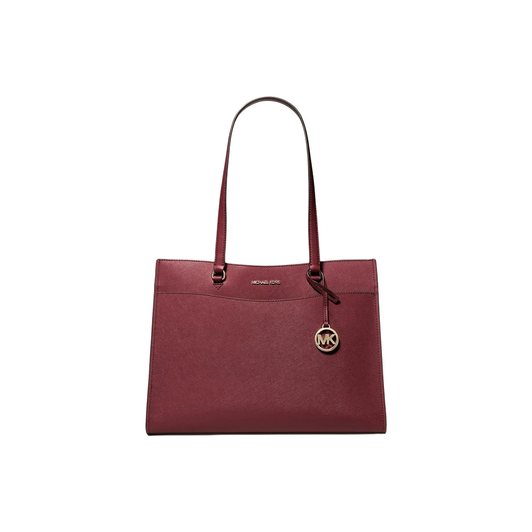 MICHAEL KORS Jet Set Travel Leather Tote Bag, Shopping Bag, Handbag, Shoulder Bag Tubas Women's Burgundy
