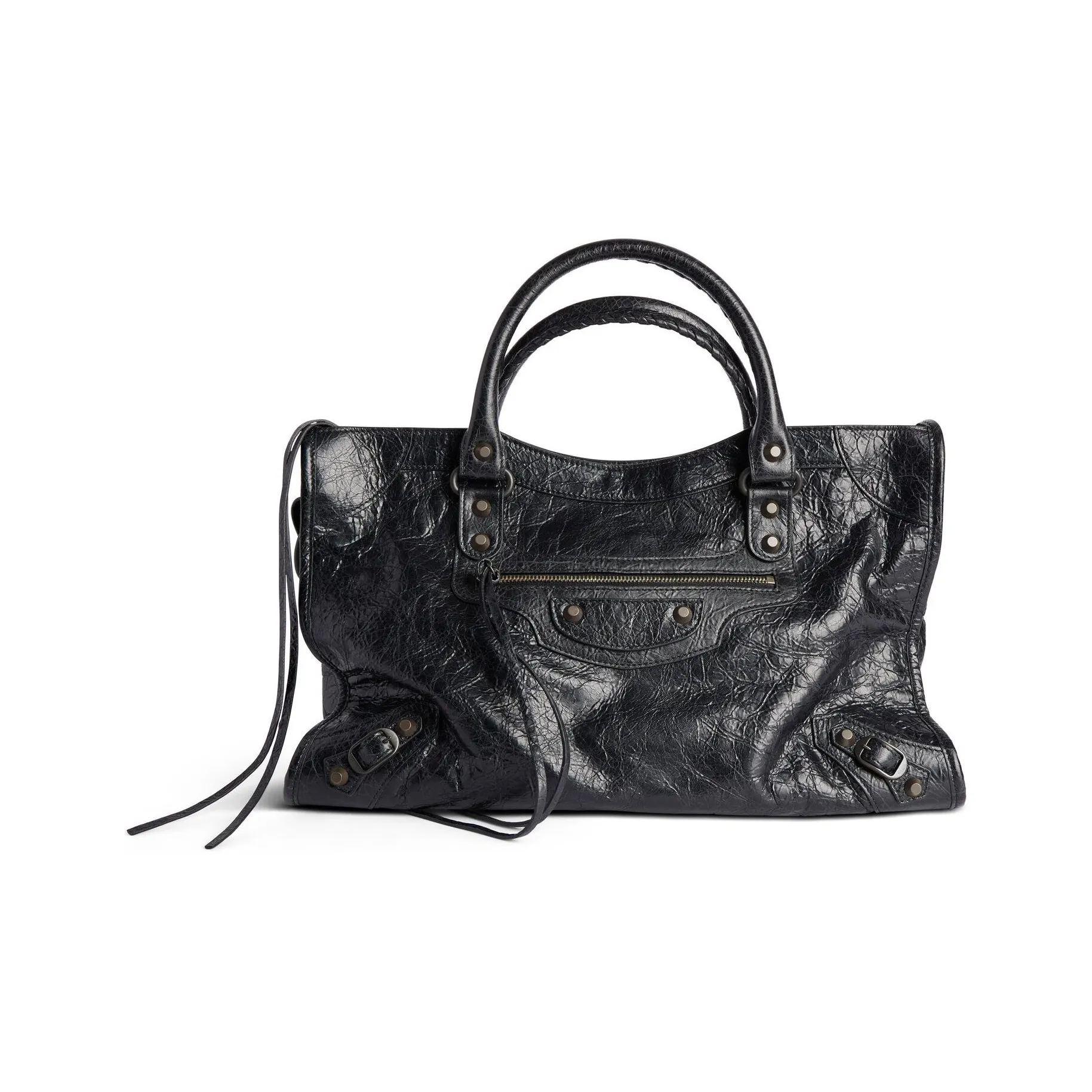 Balenciaga Storico Fine Grained Sheepskin Shoulder Bag, Crossbody Bag, Handbag Medium Size Women's Black