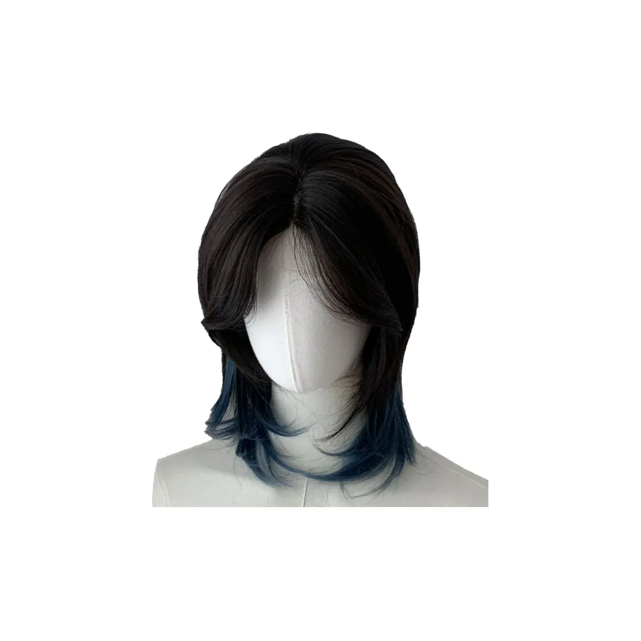 GLUNA Cool Wolf Ласточкин хвост Sardine Head Wig Unisex Half Tie Dye Высокая температура Пряжа Короткие Прямые волосы