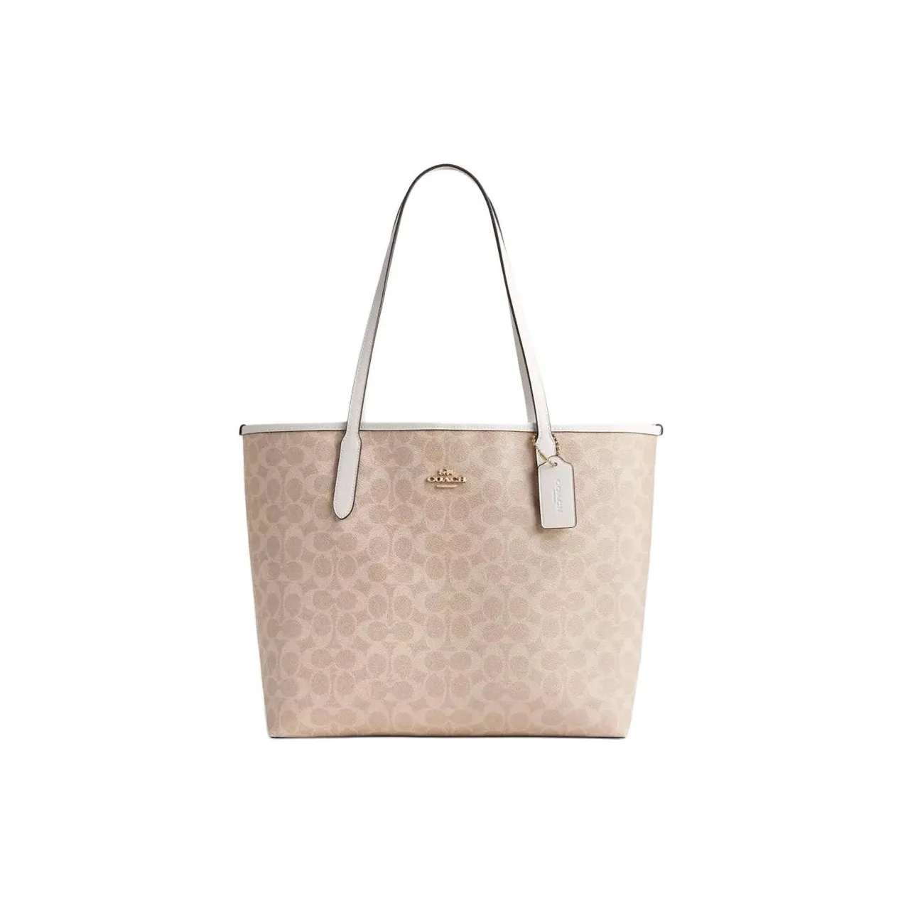 COACH City Coated Canvas Tote Bag, Shopping Bag, Handbag Tubas Women's Sand
