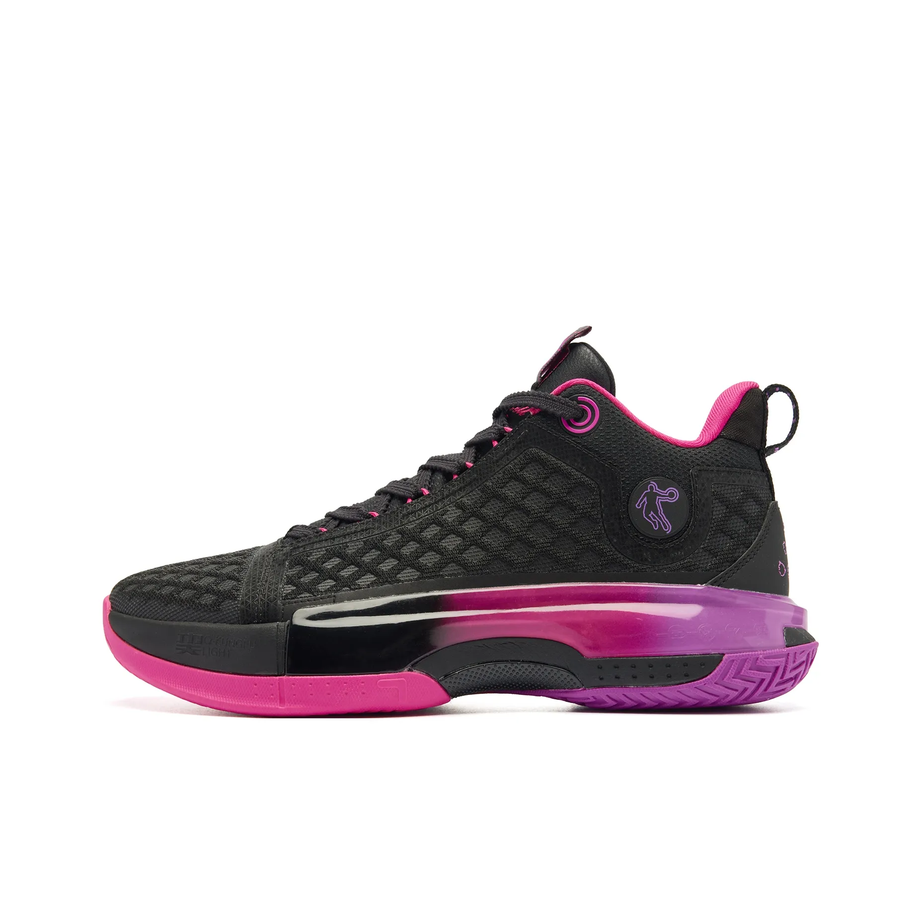QIAODAN Battle Of The 7th Basketball Shoes Men's Mid Top Black Flying Shadow Purple