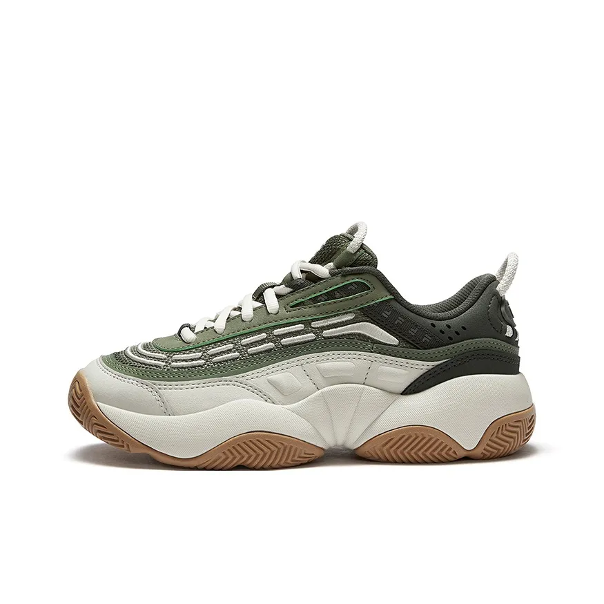 FILA FUSION FIRE Flame Shoes Balance Rebound Low Top Vintage Basketball Shoes Women's Olive Green