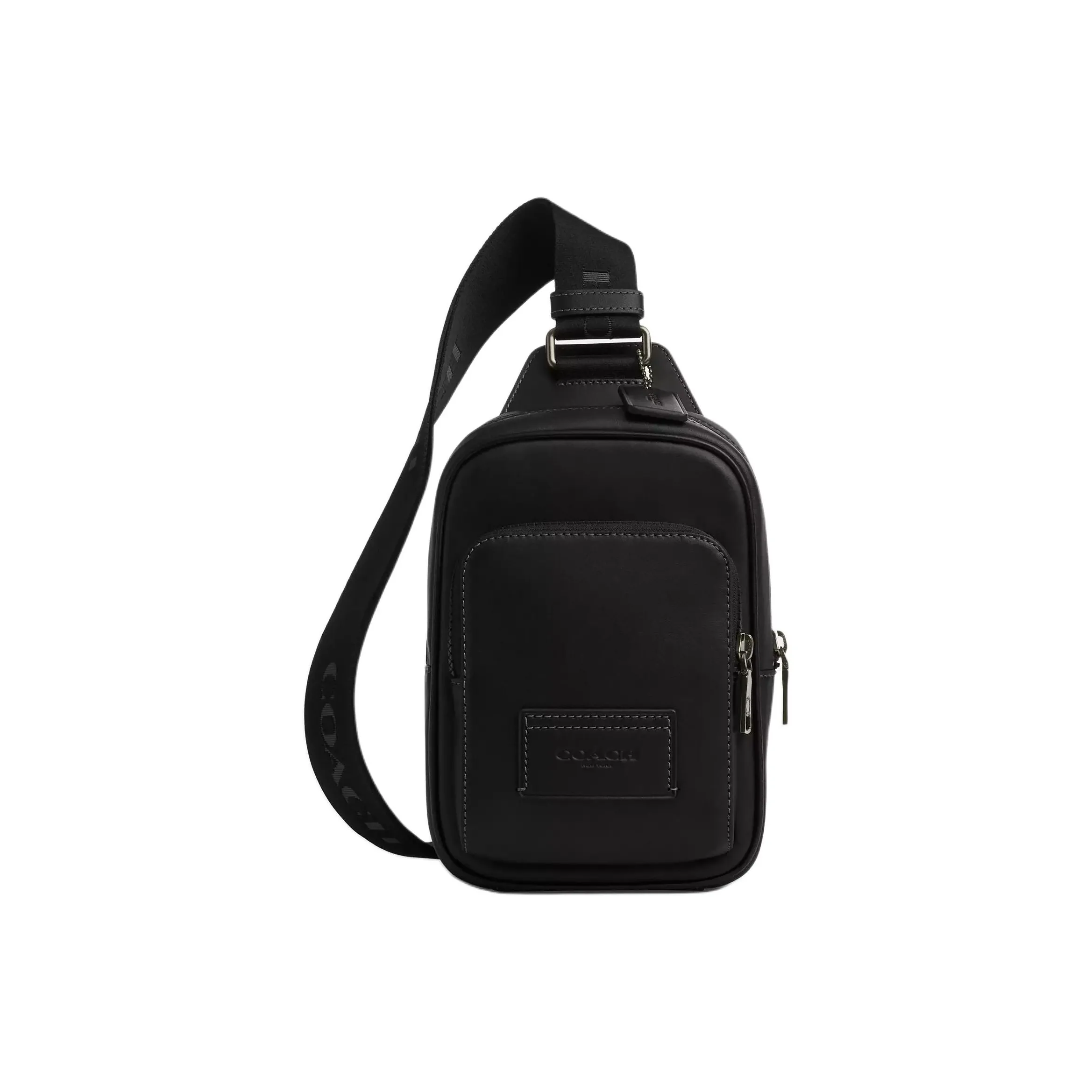 COACH Racer Гладкая Телячья Кожа Плечо Сумка через плечо Сумка Mini Мужская Черная