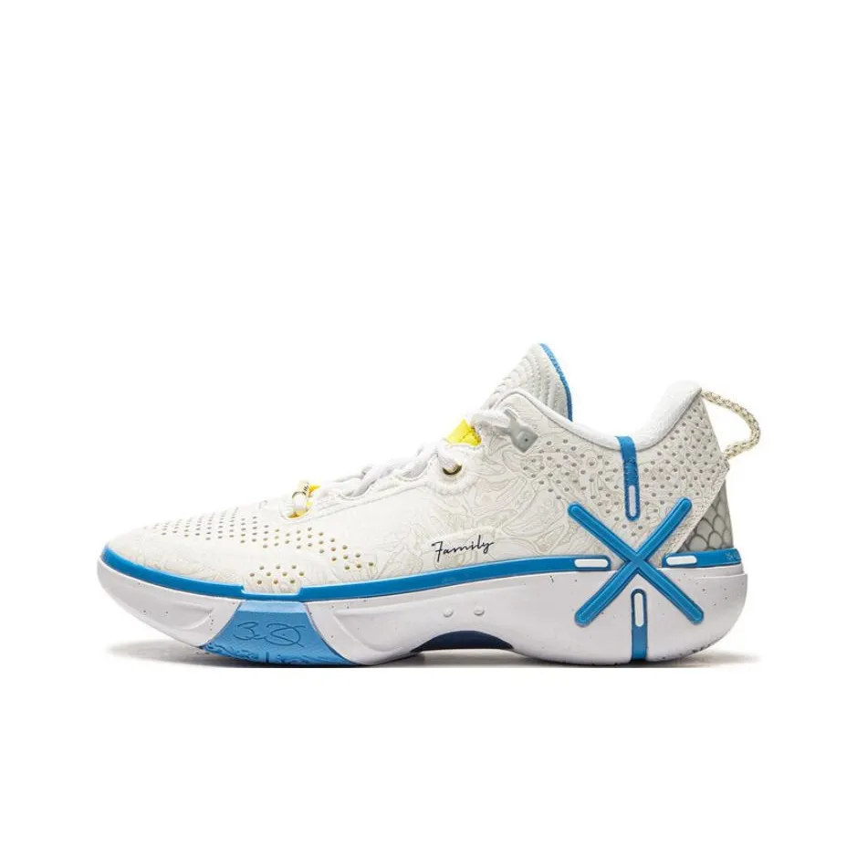 LINING Wode Phantom 6 Basketball Shoes Men Low Top White Blue