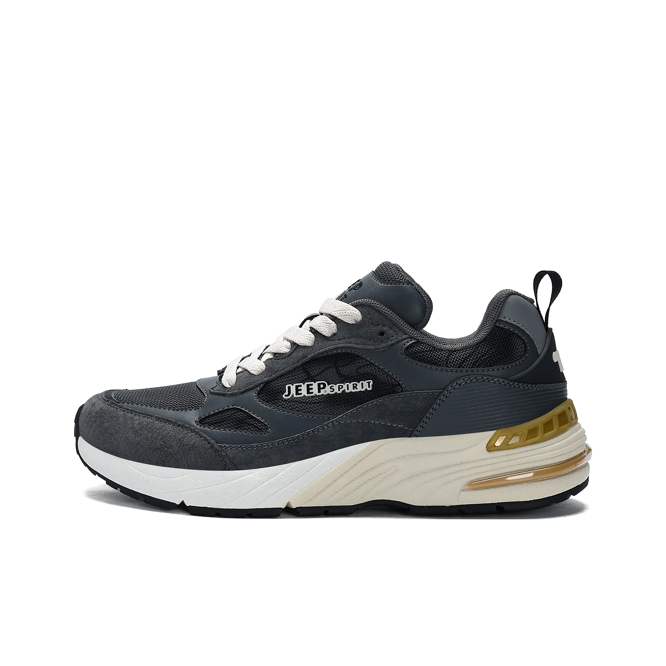 JEEP SPIRIT Износостойкий Дышащий Легкий Низкий Топ Беговые кроссовки Мужские Вулканический Серый