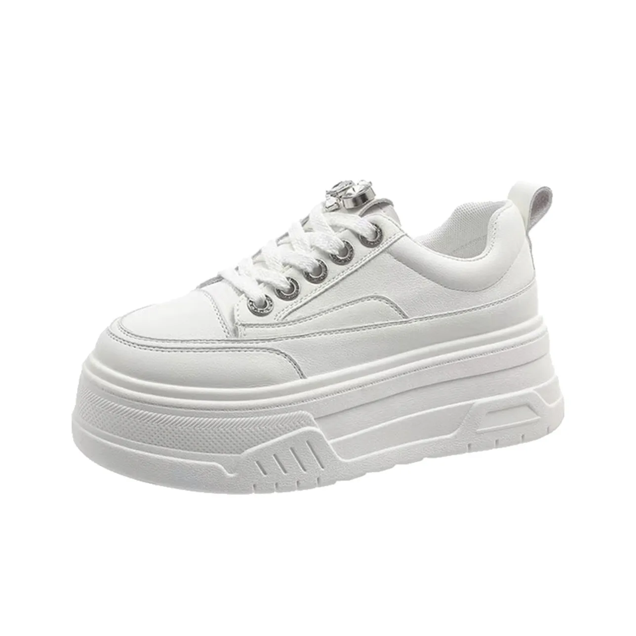 WESTLINK [Platform]Jewelry Adorned, Height Increasing Versatile Casual, Puffy Skateboard Shoes Women's