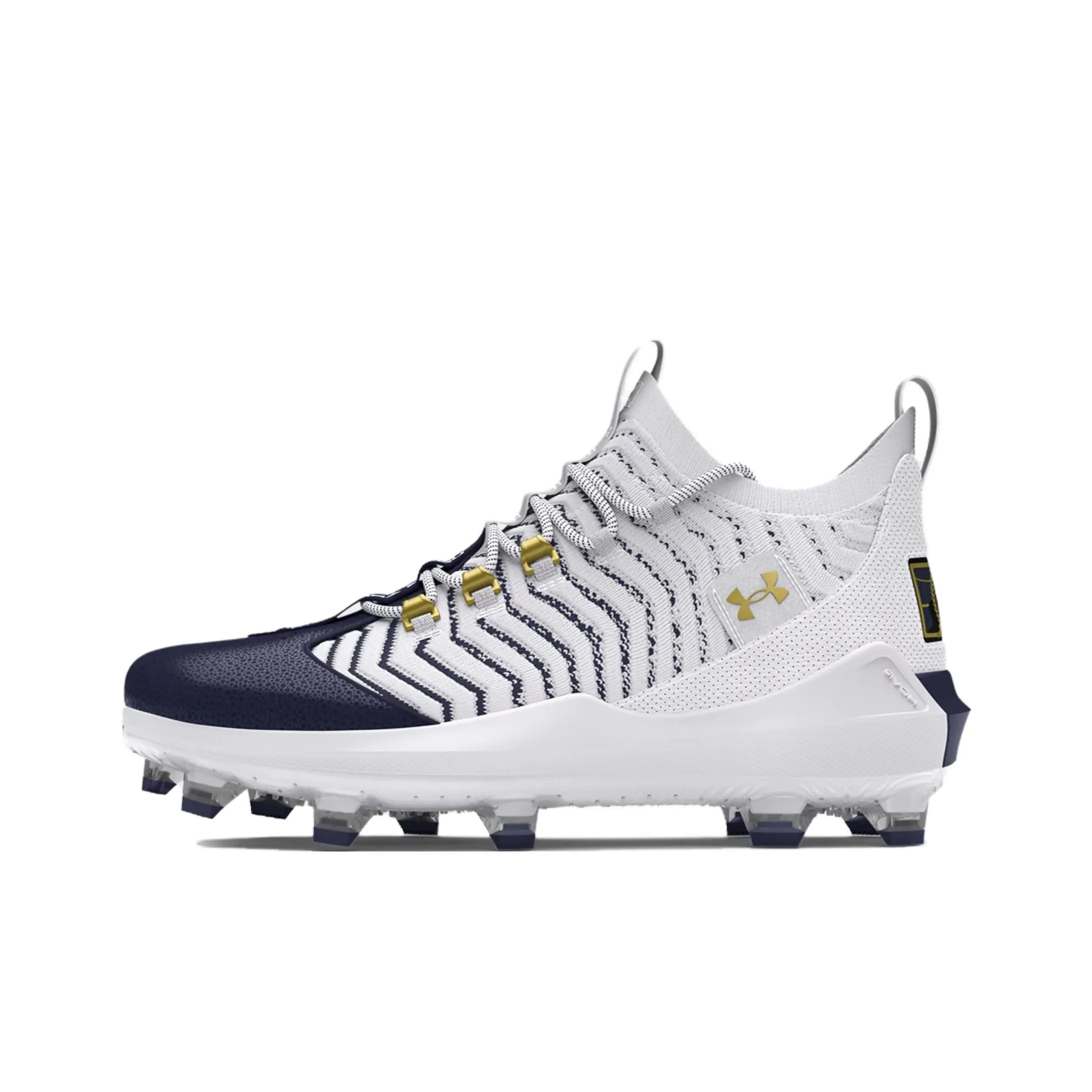 Under Armour Harper Abrasion Resistant Breathable Mid Top Baseball Shoes Men's White
