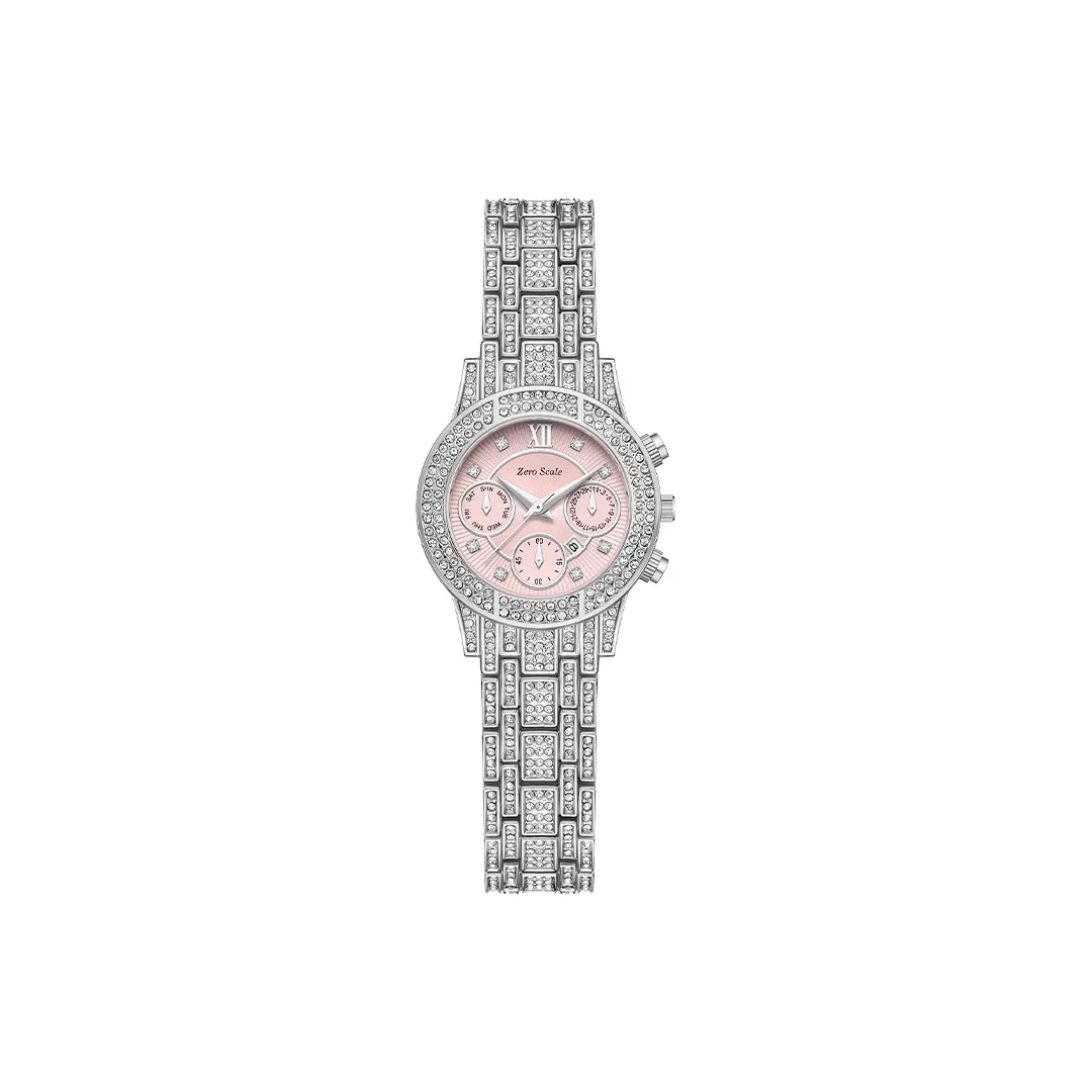 Zero Scale Кварцевый Movement Женские Часы 35 мм Розовые