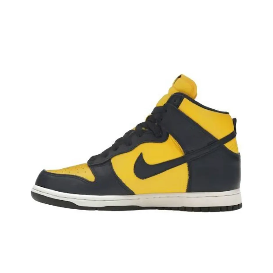 Nike Dunk High Slip-Resistant Abrasion-Resistant High Top Skateboard Shoes Unisex Yellow Найк Dunk High противоскользящие устойчивые к истиранию высокие топовые скейтборд-кроссовки унисекс желтые