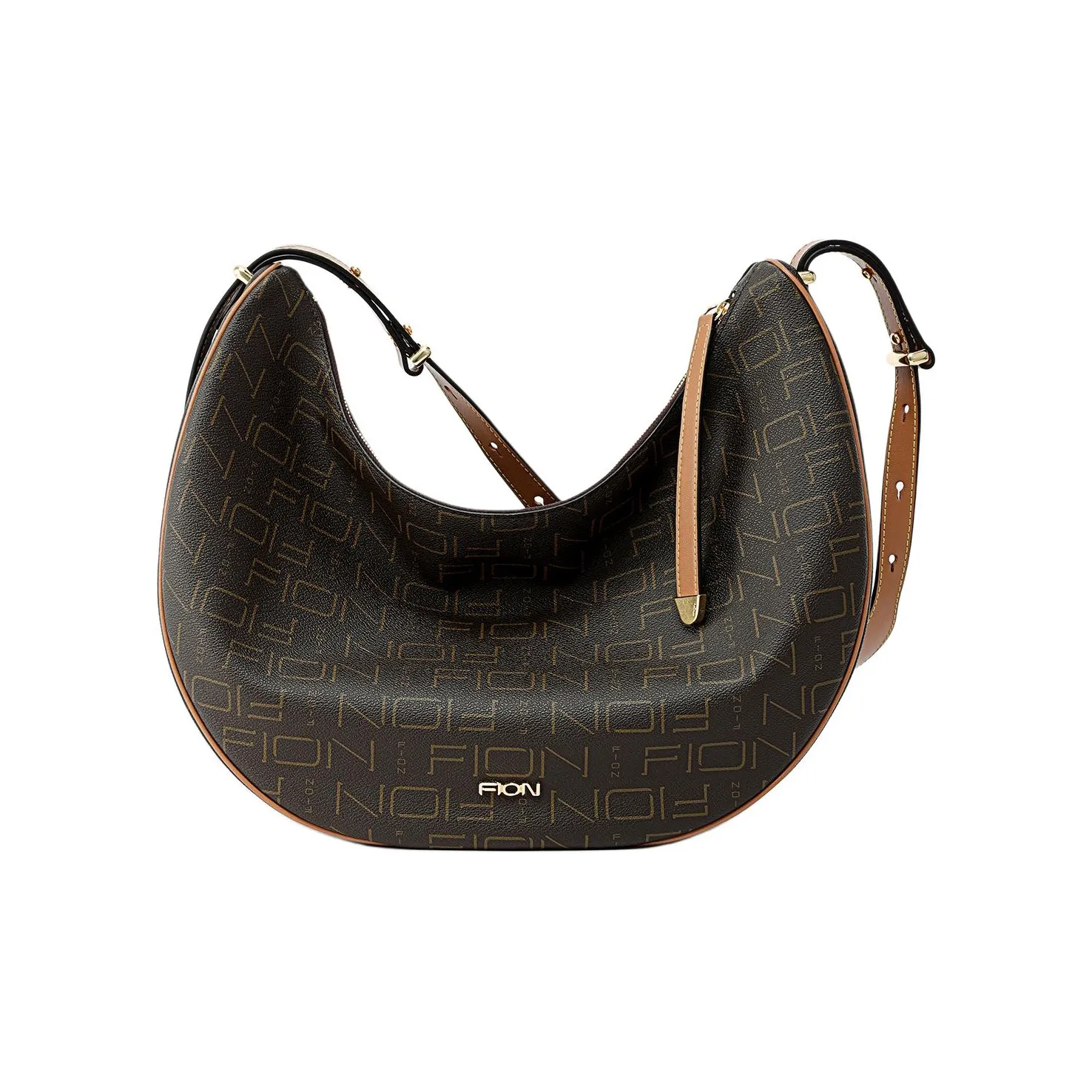 FION Искусственная кожа Подмышечная сумка на плечо Женская Кофейно-коричневый Чайный коричневый