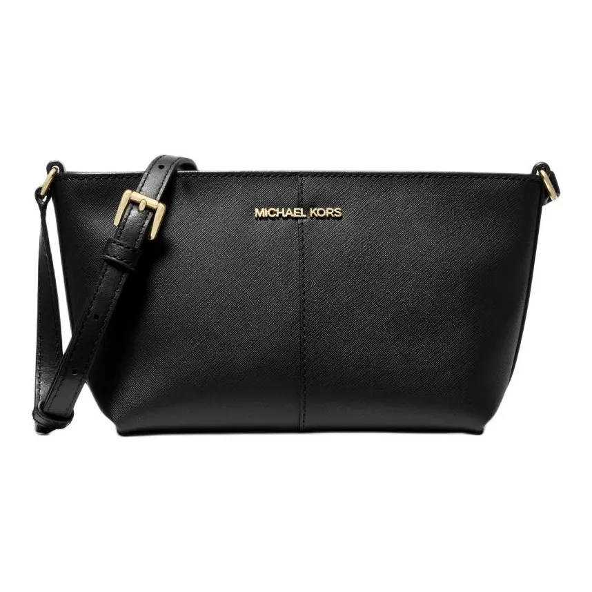 MICHAEL KORS Jet Set Coated Canvas Crossbody Bag, Shoulder Bag Trumpets Women's Black