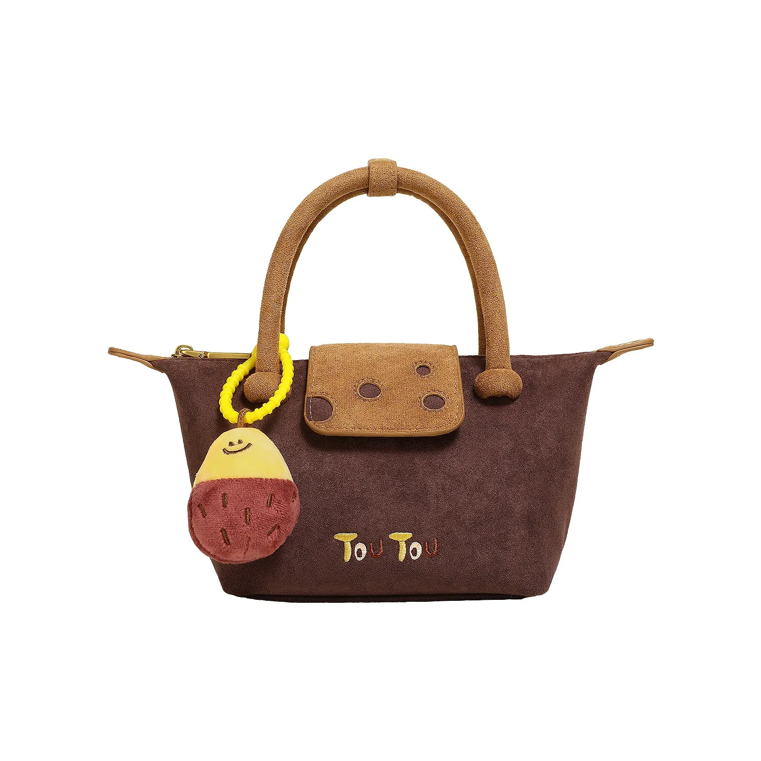 TOUTOU Fabric One Shoulder Handbag Medium Women's Purple Sweet Potato Brown