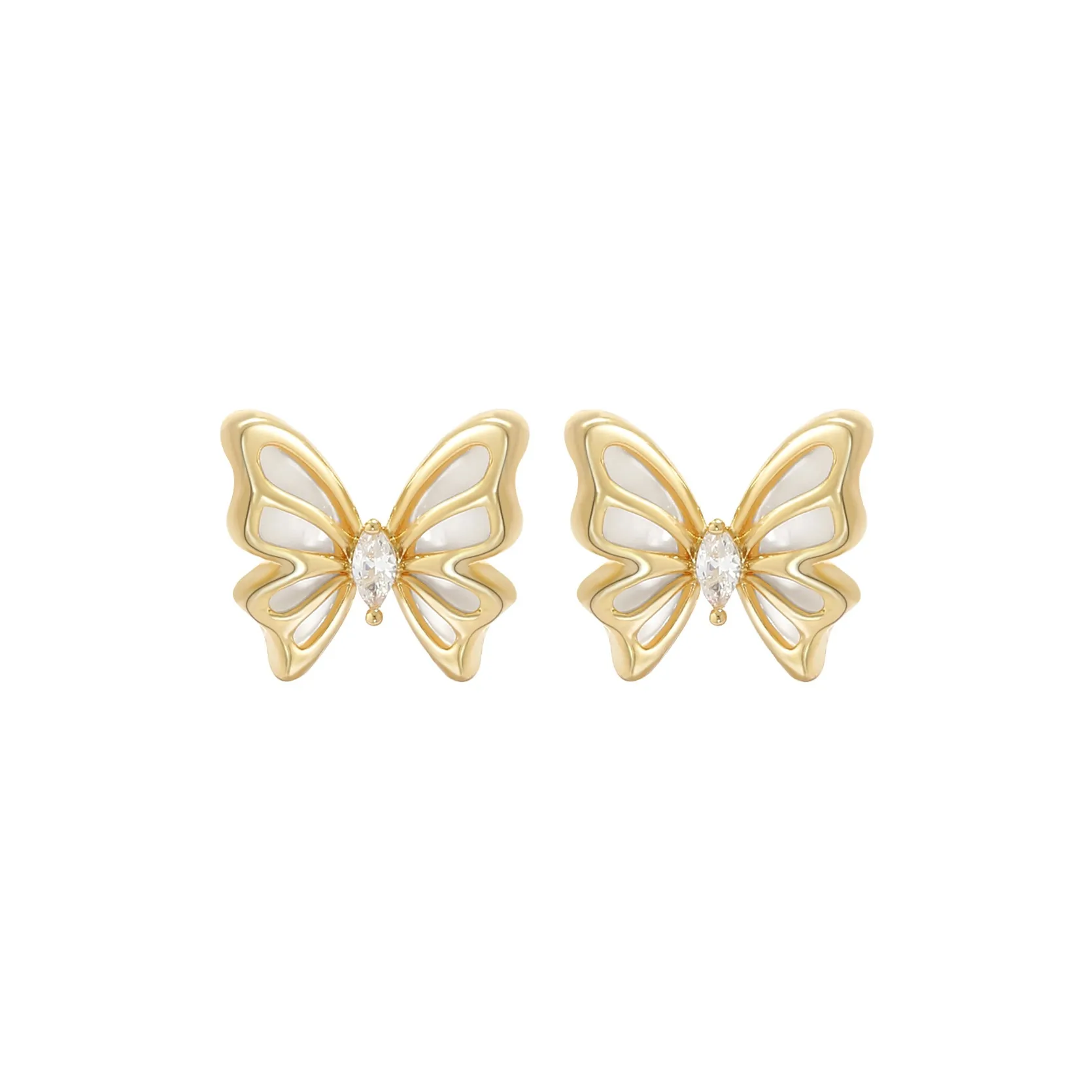 Suddenly Lucky Alloy Mother Of Pearl Stud Earrings Women's