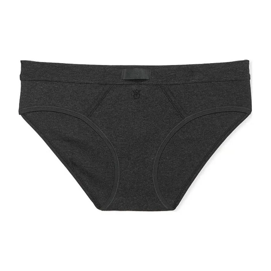 Victoria's Secret Хлопок Логотип Патч Хлопок Hiphugger Panty GREY Нижнее белье Женские 1 шт Серый