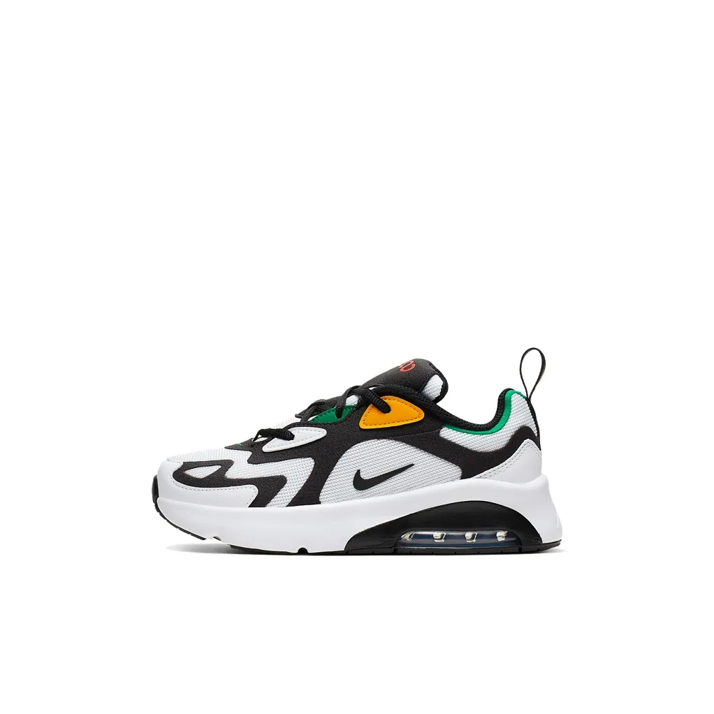 Nike Air Max 200 Амортизация Низкий Топ Беговые Кроссовки Белый Зеленый Для Детей Возраст 3-7 Лет