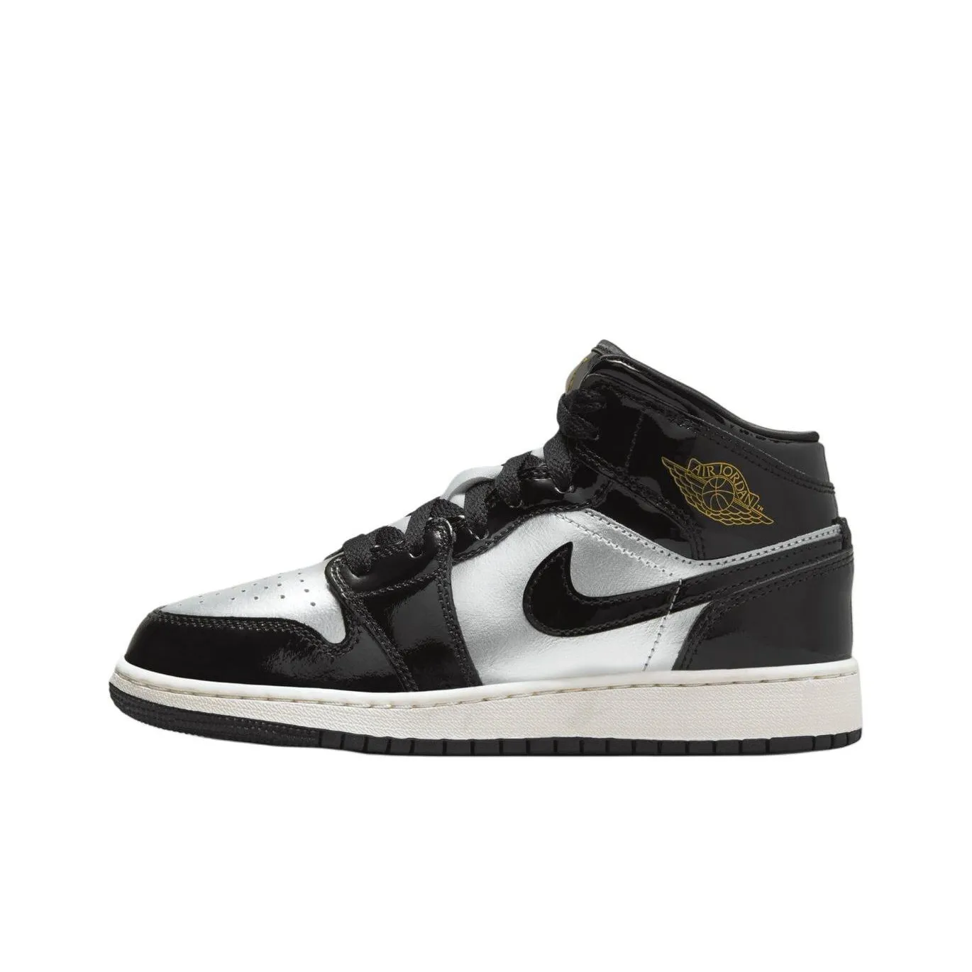 Jordan Air Jordan 1 Anti Slip Wear Resistant Mid Top Vintage Basketball Shoes Unisex Black