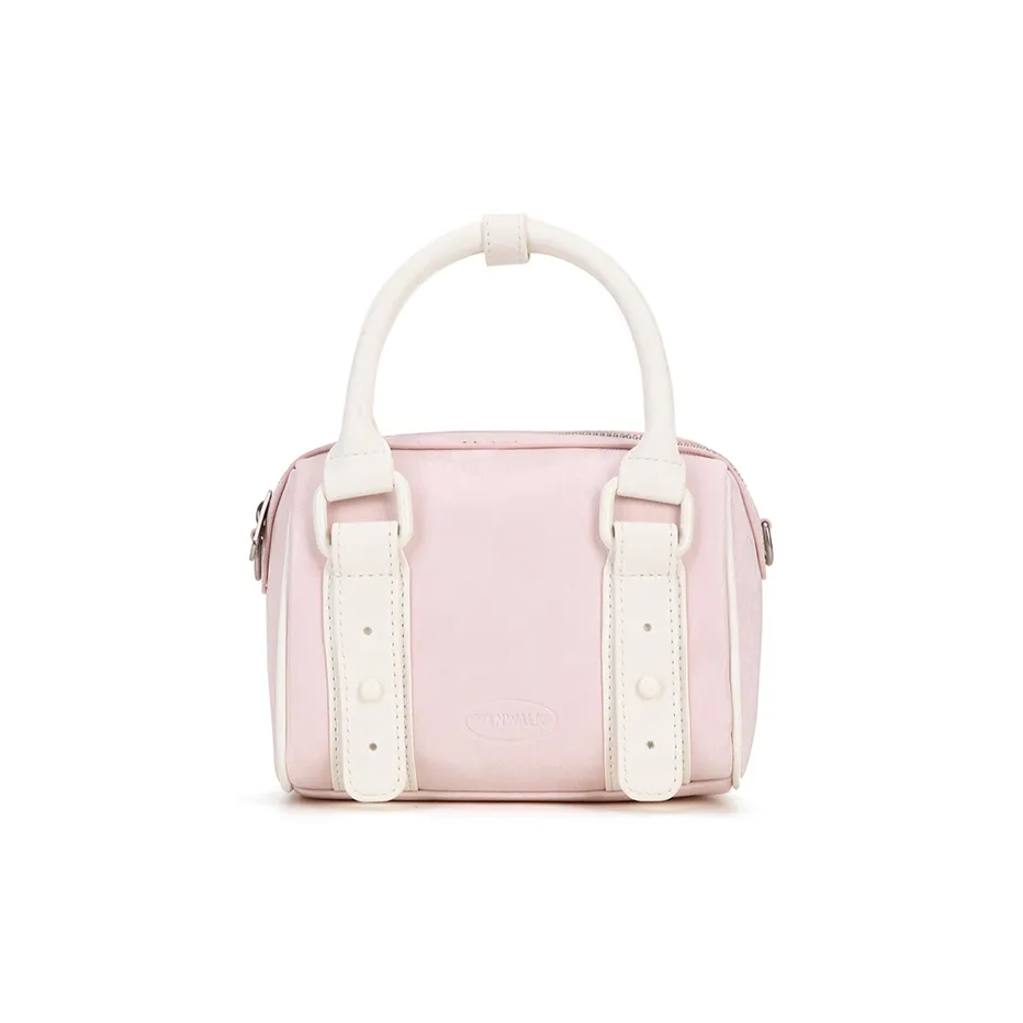 VANWALK PU Handbag, Shoulder Bag, Crossbody Bag Large Size Women's Silver/Pink/White