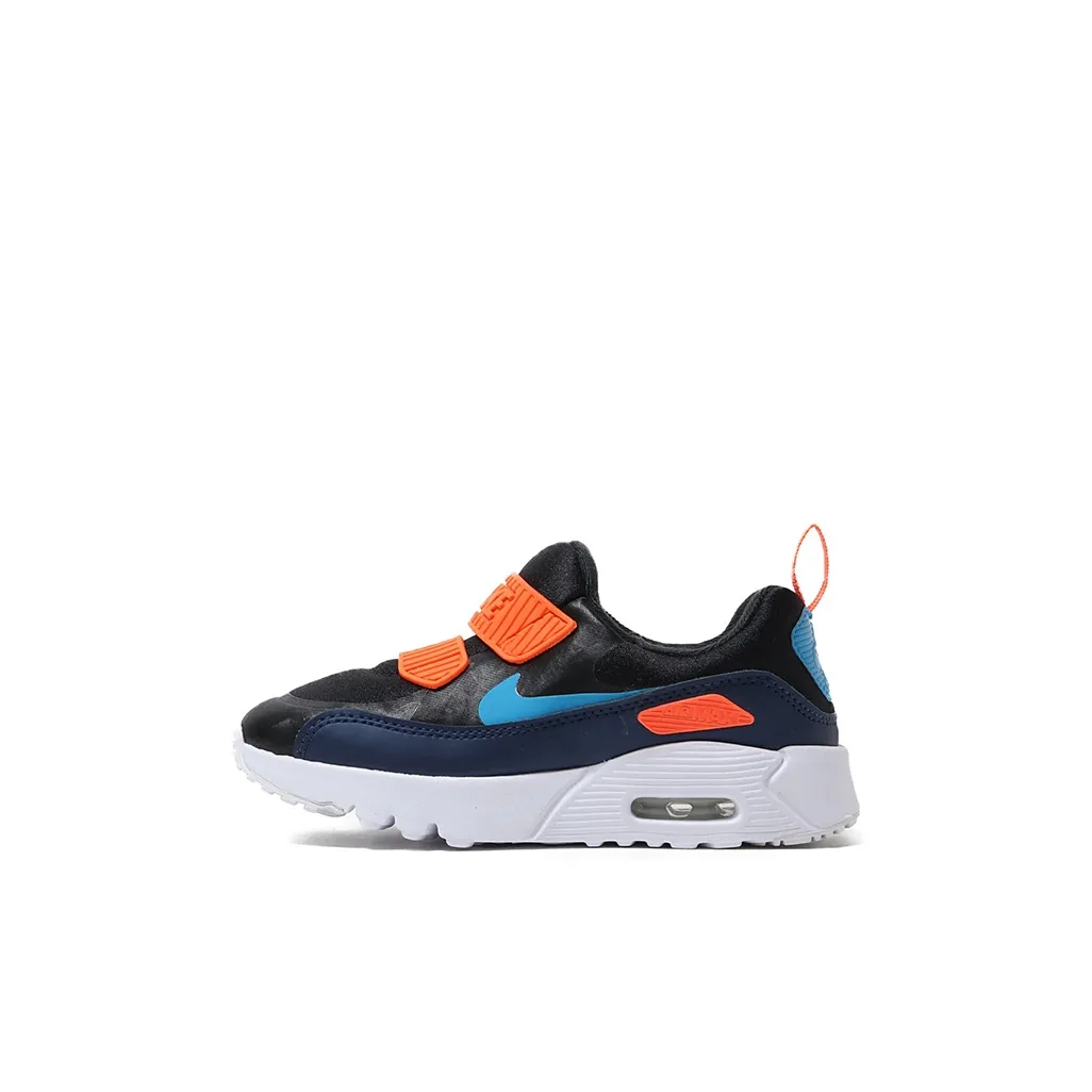 Nike Air Max 90 Kids Lifestyle Shoes Черный оранжевый синий для детей от 3 до 7 лет