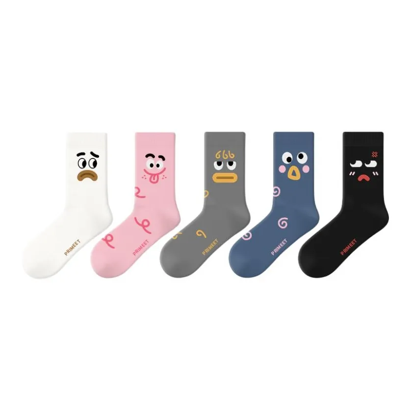 Primeet Mid Calf Socks Women's 5 Pack