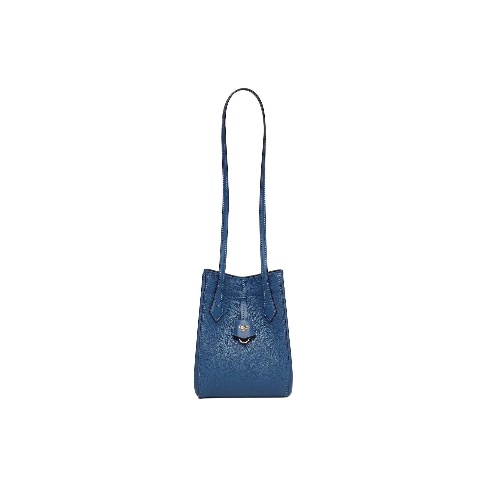 FENDI Calfskin Bucket Bag Handbag Shoulder Bag Mini Women's Blue