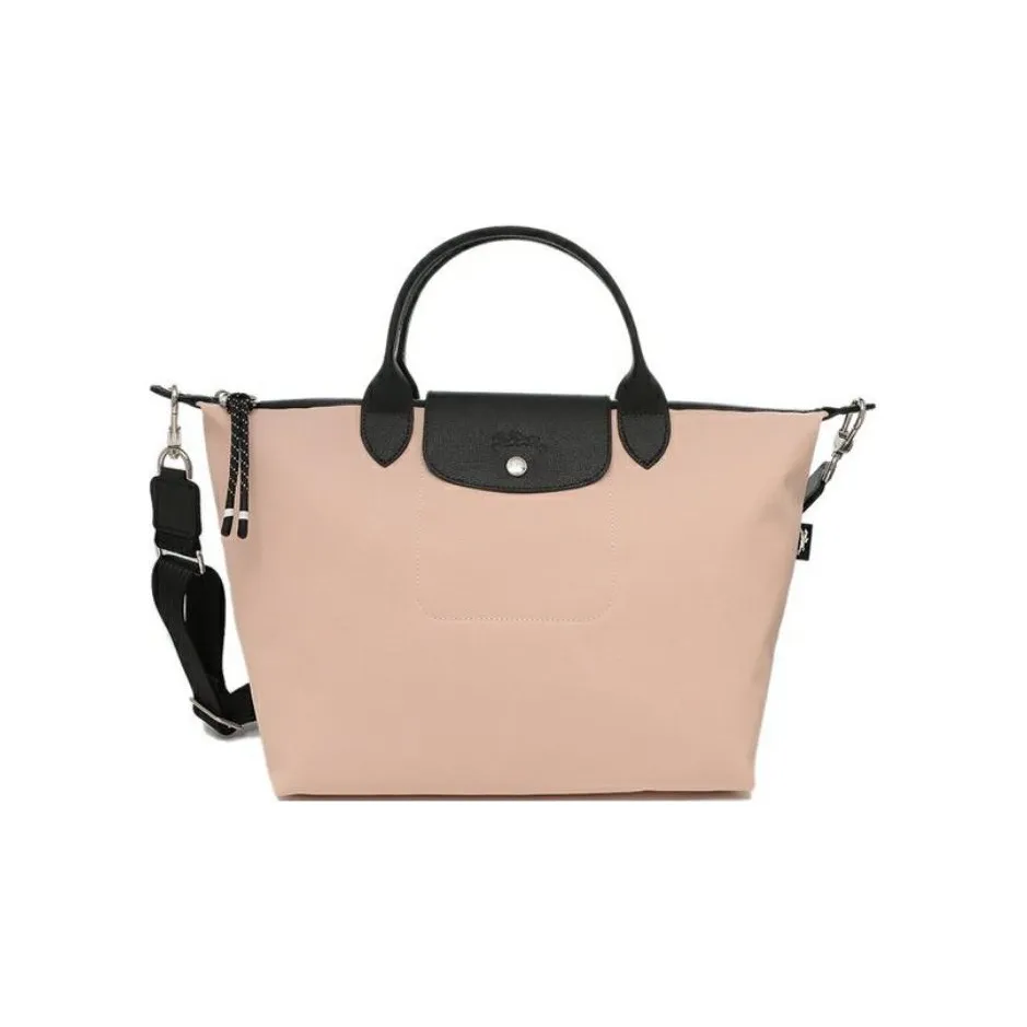 LONGCHAMP Переработанный холст сумка через плечо сумка среднего размера женская нежно-розовая