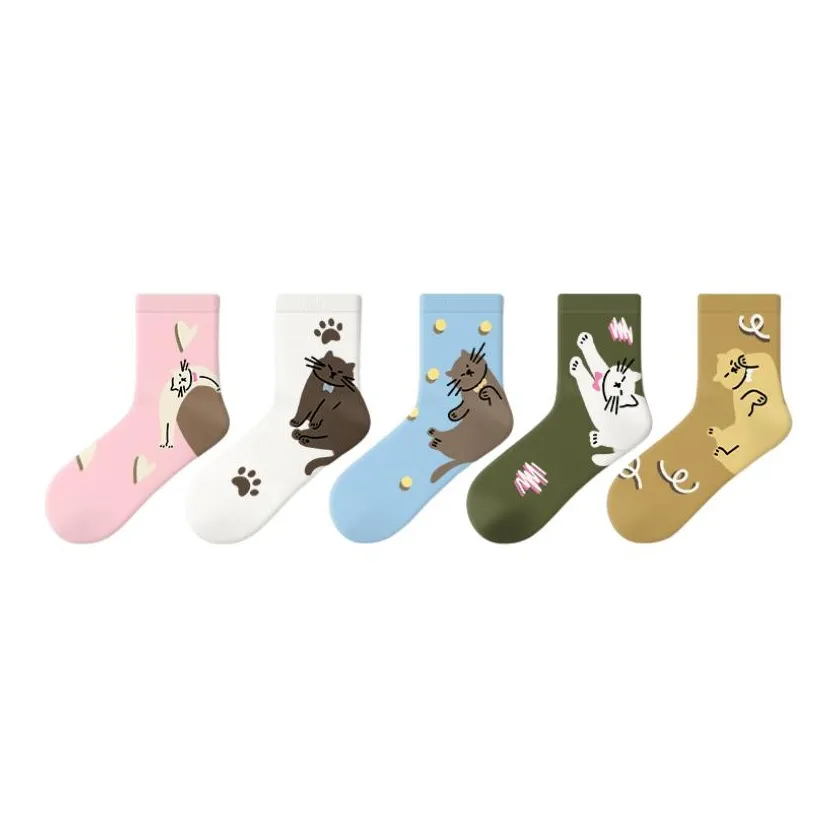 Primeet Mid Calf Socks Women's 5 Pack