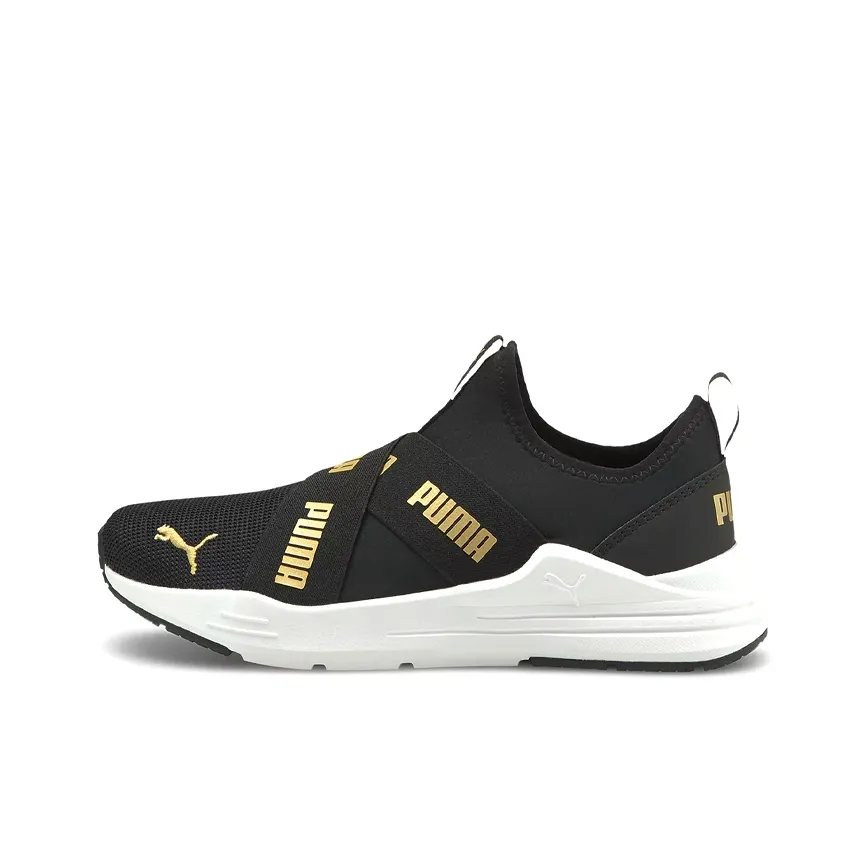 puma hohem Wired Run Slip On Big Kid 'Black Team Gold'