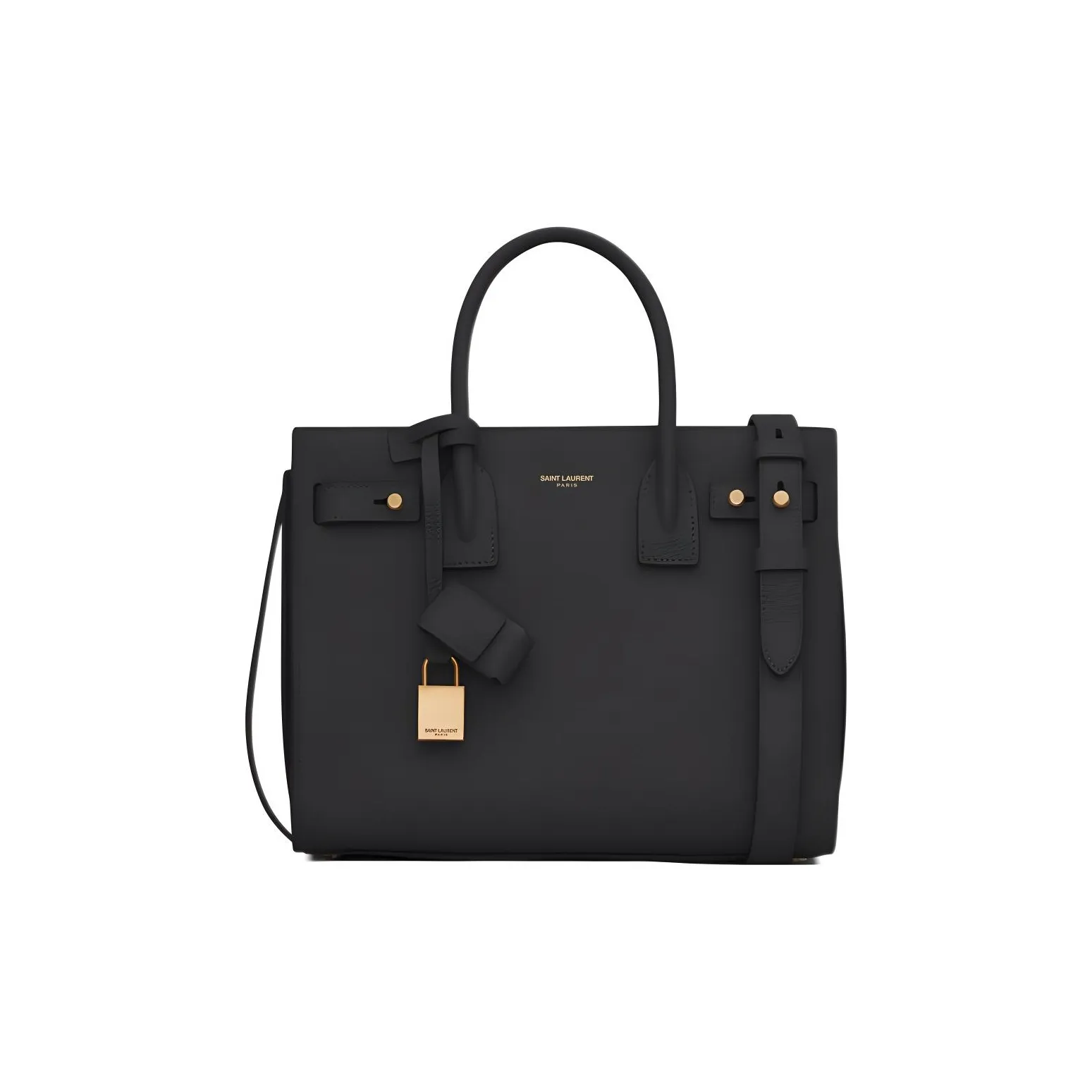 SAINT LAURENT SAC DE JOUR Cow Leather Shoulder Bag Crossbody Bag Handbag Women's Black