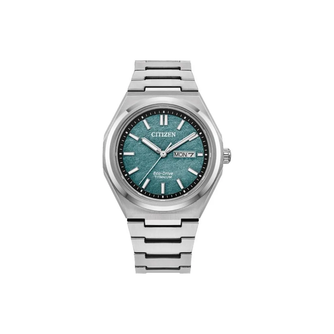 CITIZEN Eco Drive Series Светильник Кварцевый механизм Супер титановый ремешок Часы Мужские Зеленый циферблат