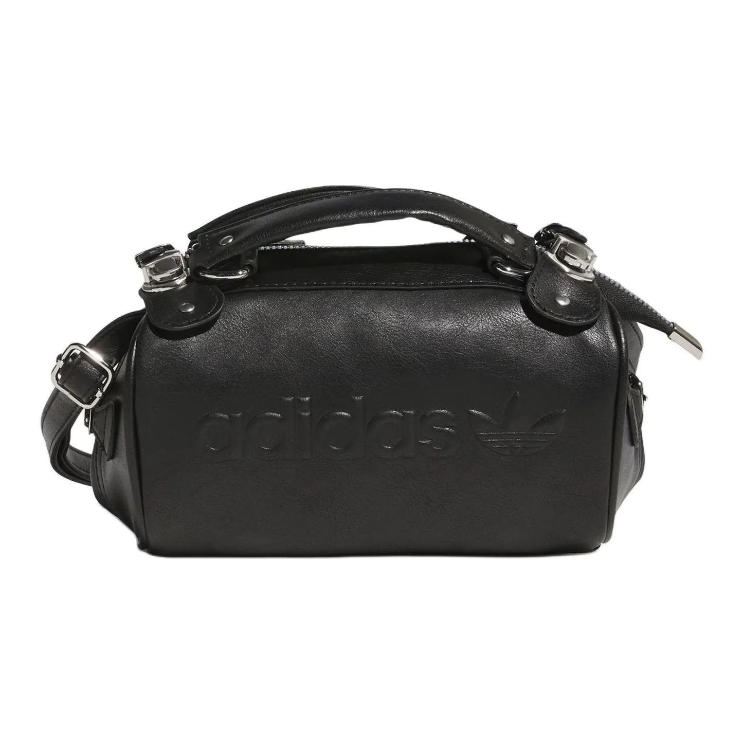 Adidas Polyurethane Pillow Bag Cylinder Bag One Shoulder Handbag Regular Unisex Black
