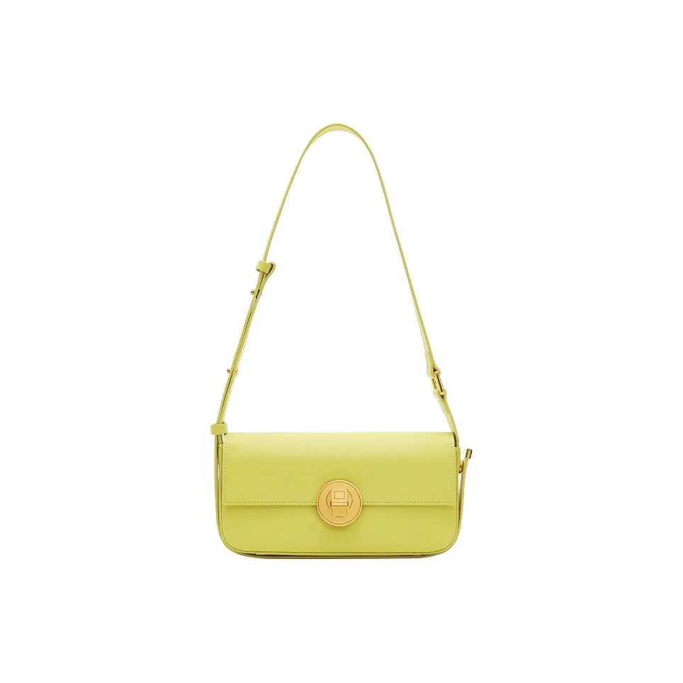 PECO Soft Leather Shoulder Bag Women's White/Gray/Green