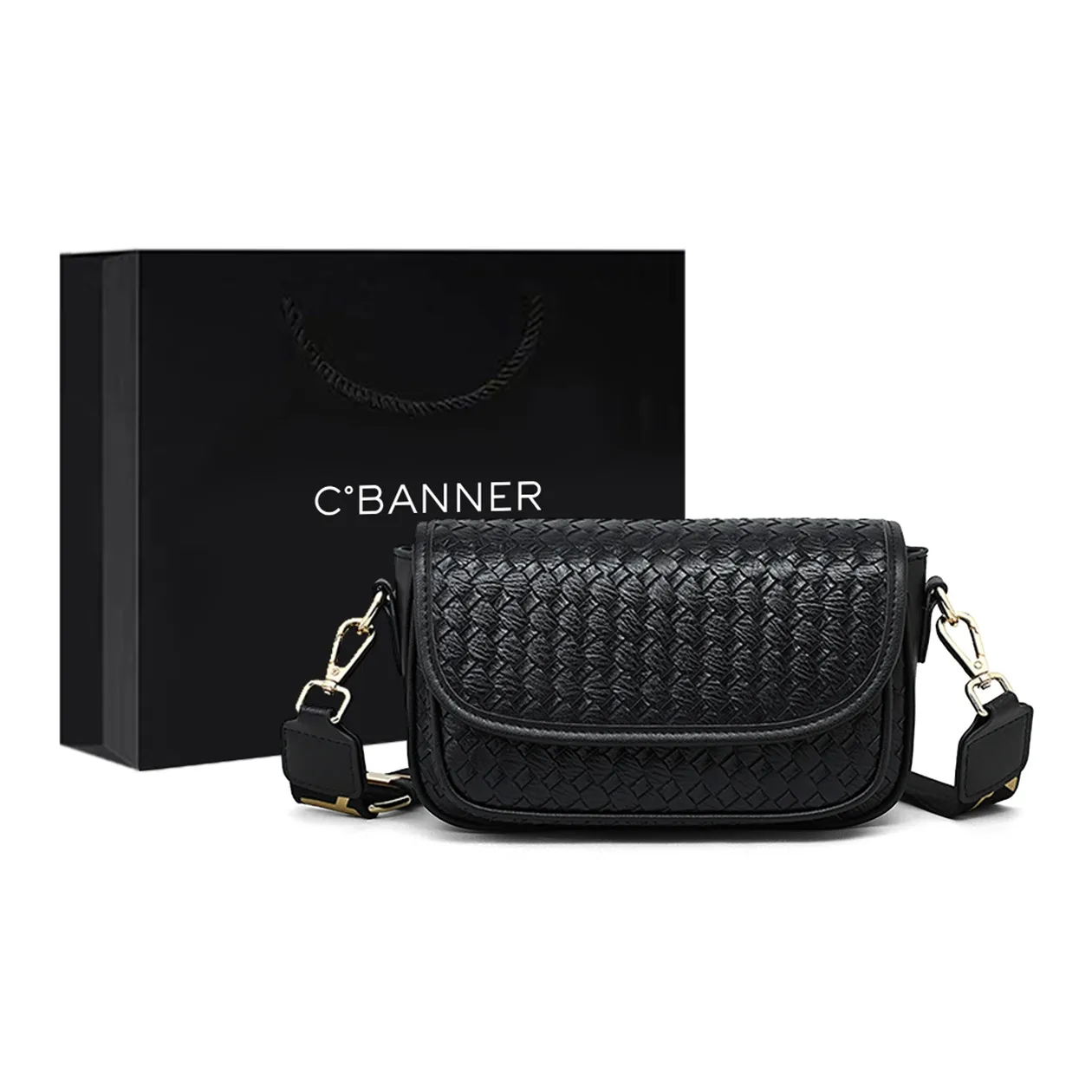 C°BANNER Cow Leather With Synthetic Leather Crossbody Bag Regular Women's Black