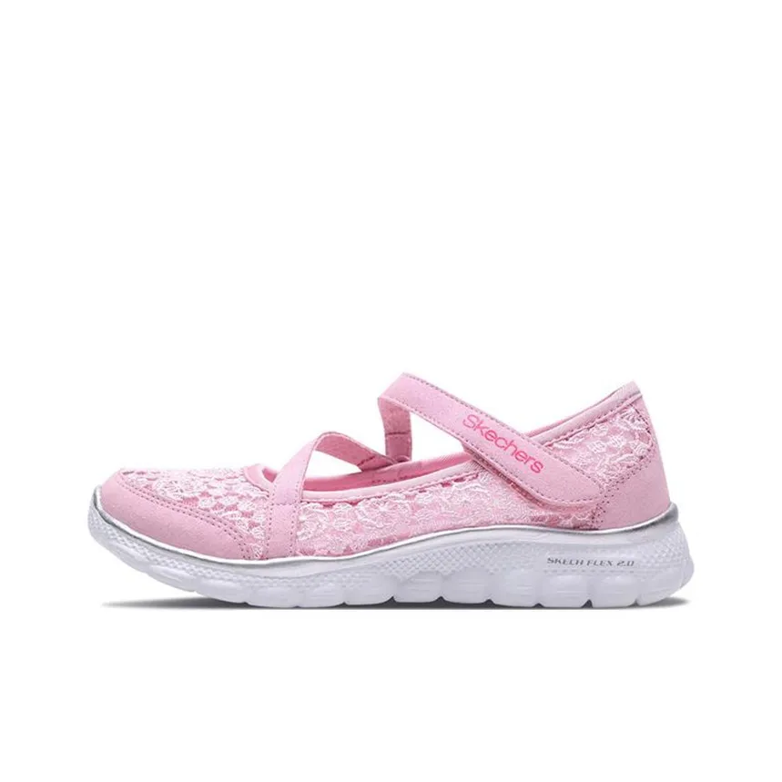 Skechers Flex II Slip Resistant Shock Absorbers With Abrasion Resistant Properties Kids Lifestyle Shoes Pink Teenagers