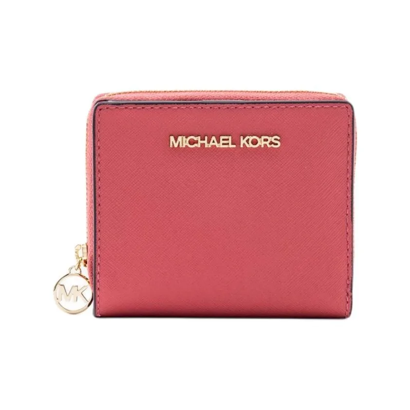 MICHAEL KORS Jet Set Travel Coated Canvas Wallet Medium Size Women's Ice Cake Pink