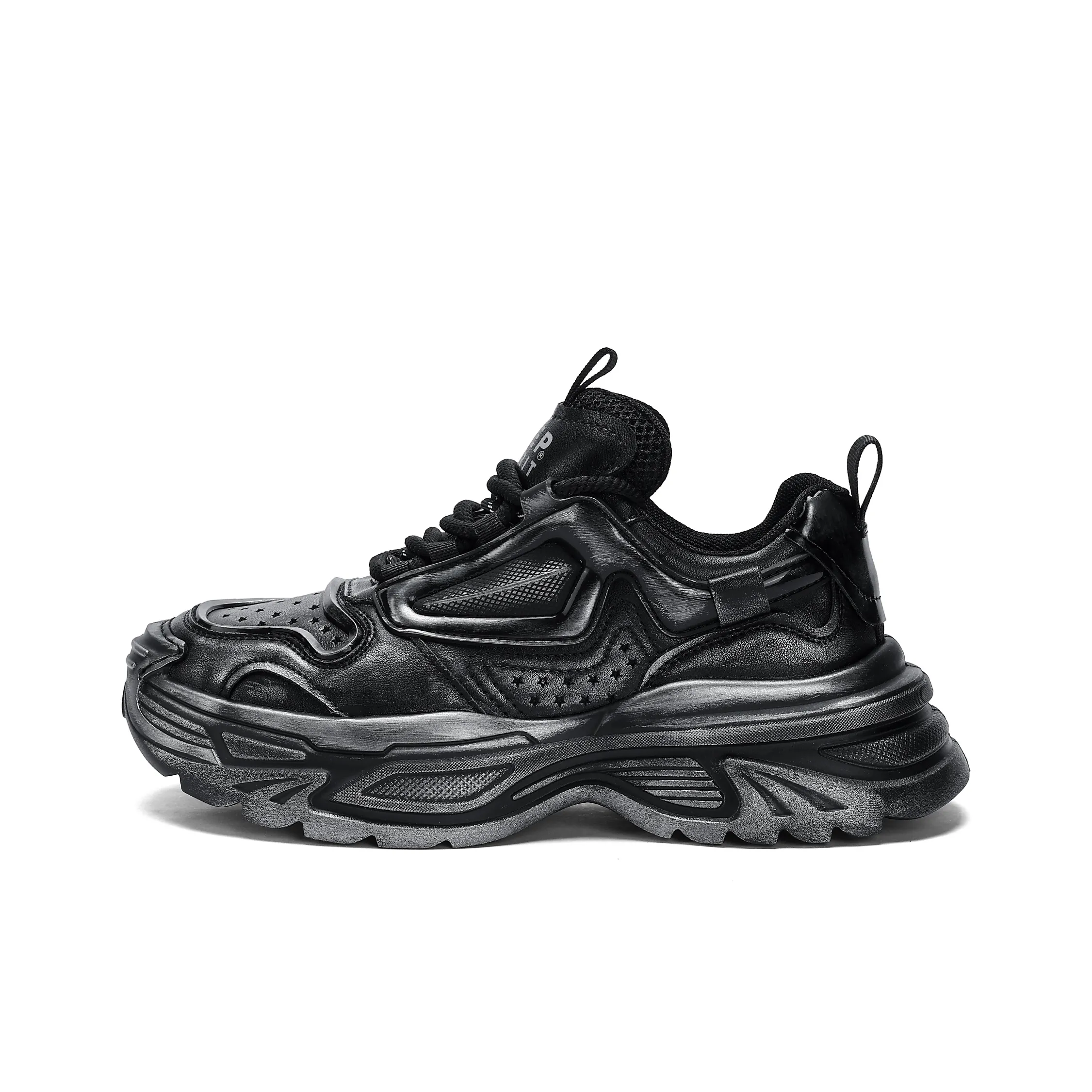 JEEP SPIRIT Устойчивый к истиранию водонепроницаемый и дышащий увеличивающий высоту низкий топ кроссовки с толстой подошвой мужские черные